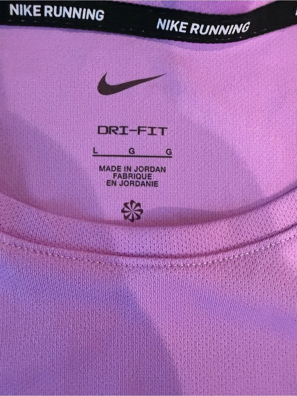 Nike Dri-FIT Running Shirt Women’s Large Violet Short Sleeve Athletic Top
